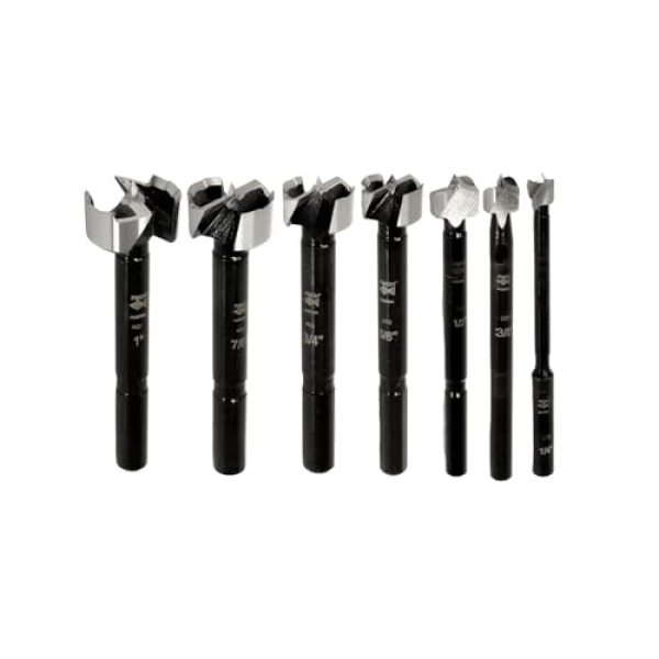 Fisch Black Shark Forged Steel Forstner Drill Bit Set for Woodworking, Precision