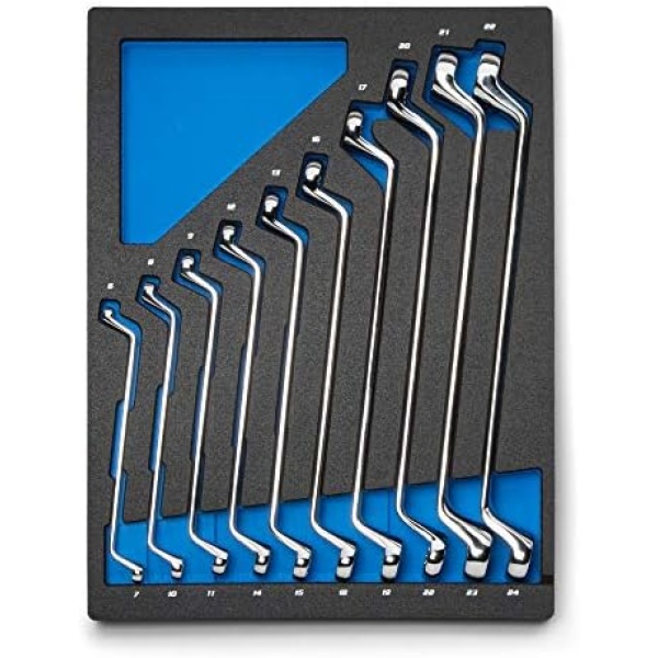 Capri Tools 75-Degree Deep Offset Double Box End Wrench Set, 6 to 24 mm, Metric