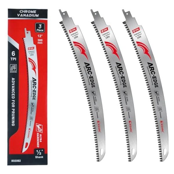 EZARC Japanese Teeth Reciprocating Saw Blades 12 Inch, Arc Edge Wood Pruning Saw