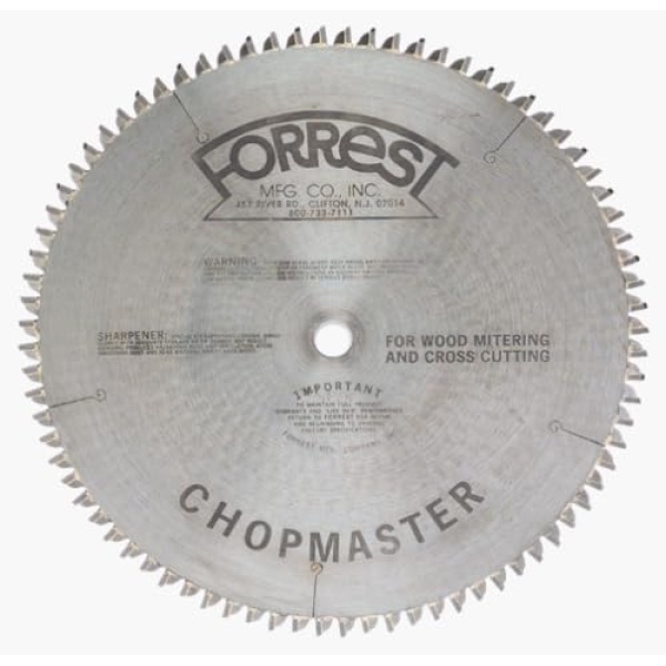 Forrest CM151006100 Chopmaster 15-Inch 100 Tooth ATB Miter Saw Blade with 1-Inch